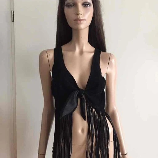 Top En Cuir à Franges- 36 / 38 2 Top En Cuir à Franges- 36 / 38 – Image 2