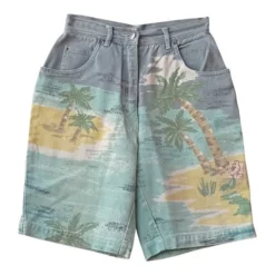 Bermuda Imprimé En Jean- 34 / 36