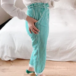 Pantalon à Rayures- 34 / 36 / 38 -Tops Élégants Soldes Boutique Pantalon C3A0 rayures 11