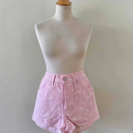 Mini Short Vichy Et Fleurs- 34 3 Mini Short Vichy Et Fleurs- 34 – Image 3