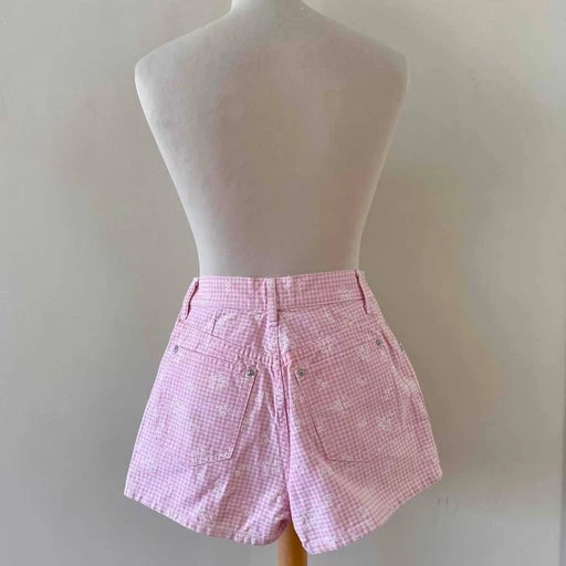 Mini Short Vichy Et Fleurs- 34 4 Mini Short Vichy Et Fleurs- 34 – Image 4